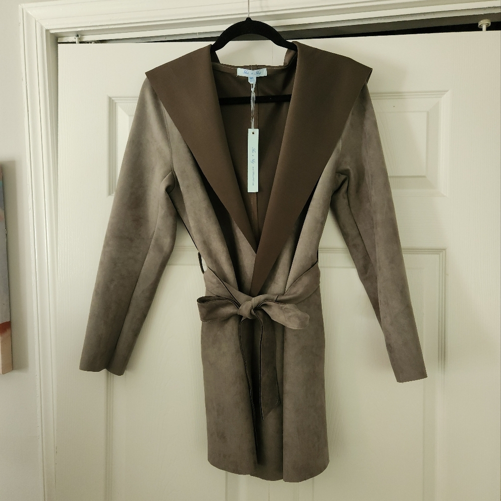 Seude Jacket With Tie Waist (NWT)